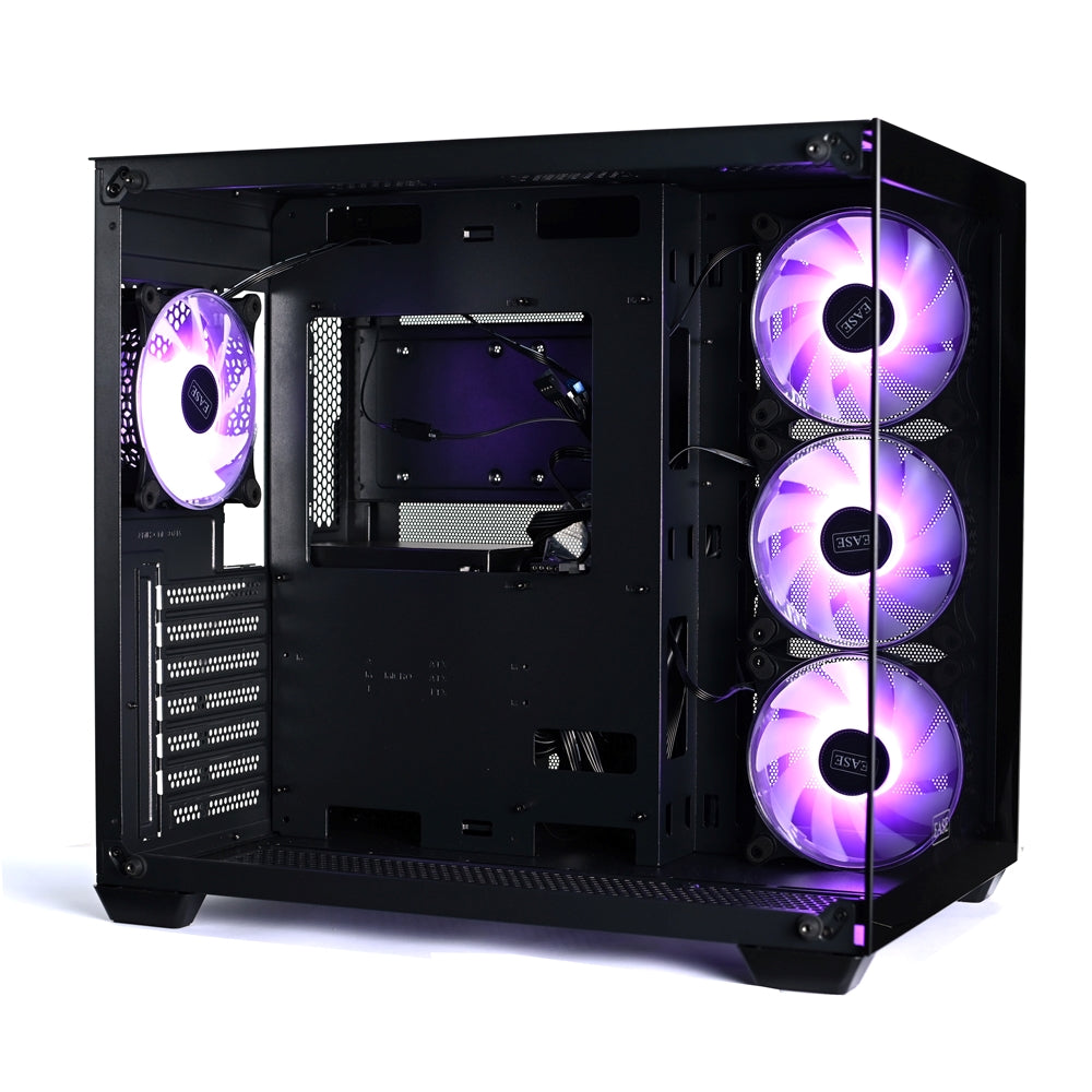 EASE Casing EC124B Tempered Glass Gaming Black 4 RGB Fans EASE Casing EC124B Tempered Glass Gaming Black 4 RGB Fans